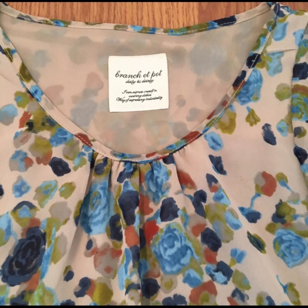 Branch et Pot Dress Floral Mixed Print Butterfly - Picture 2 of 8